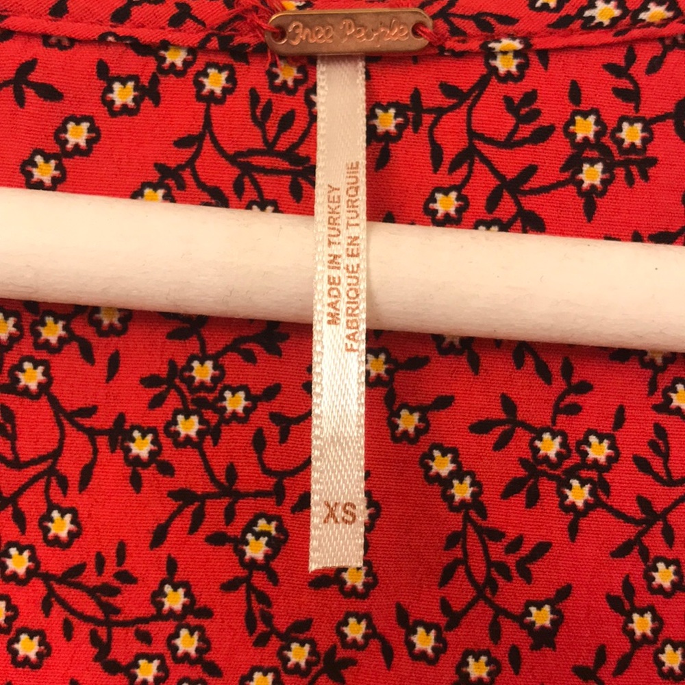 Free People Red Patterned Tunic - Picture 3 of 3